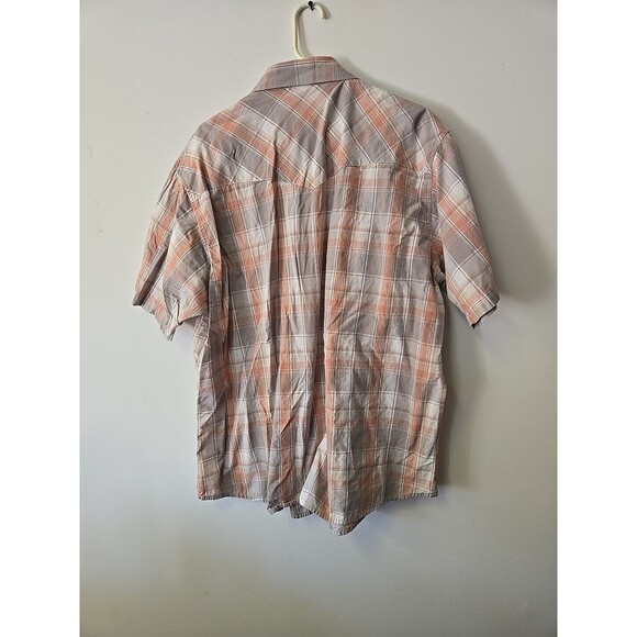 Wrangler Western‎ Shirt Mens Short Sleeve Plaid Snap Button Up Cowboy Rodeo READ - Picture 4 of 6